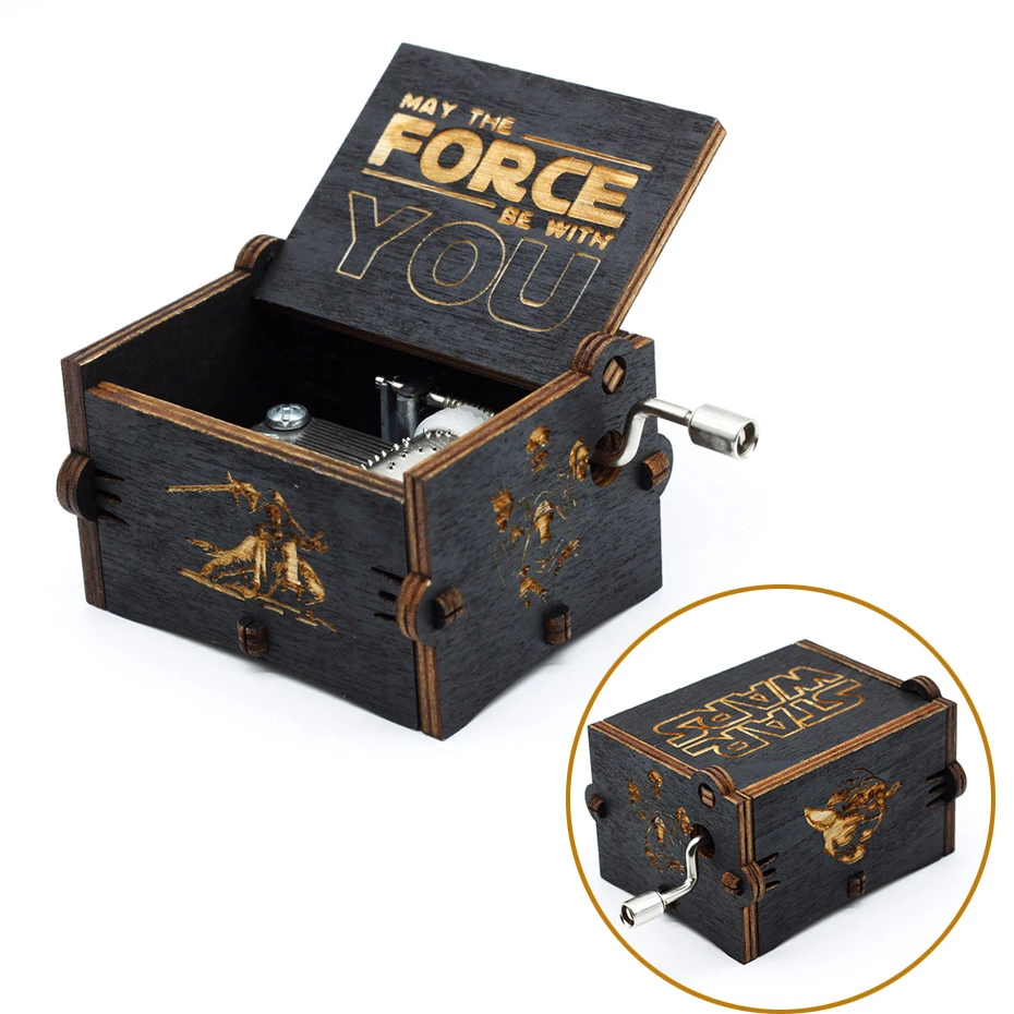 Star Wars Музыкальная шкатулка Королева Деревянная ручная коленчатая Imagine Джон остров принцесса Игра престолов коробка Звездные войны подарки на Рождество и день рождения подарок - Цвет: Star Wars