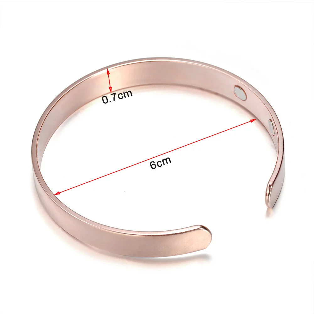 Copper Health Care Magnetic Therapy Bracelet For Arthritis Men Women Rose Gold Opening-mouth Design Delicate | Украшения и