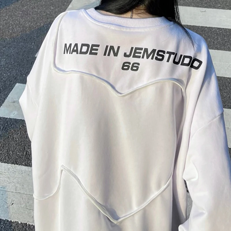 

New Harajuku Casual High Street Hooded Pullover Tops Long Sleeve Autumn Japan fashion Hoodies Sweatshirts Punk Womens 2021