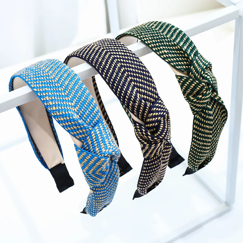 3 см повязка на голову модная женская сумочка с ткань Женская волнистыми полосами