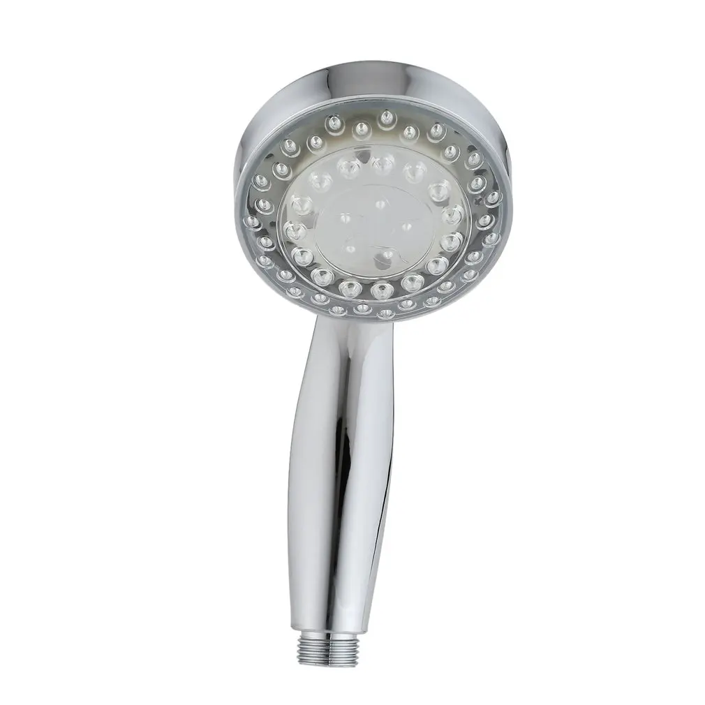 Цветной круглый светодиодный душ без батареи ручной датчик температуры для дома