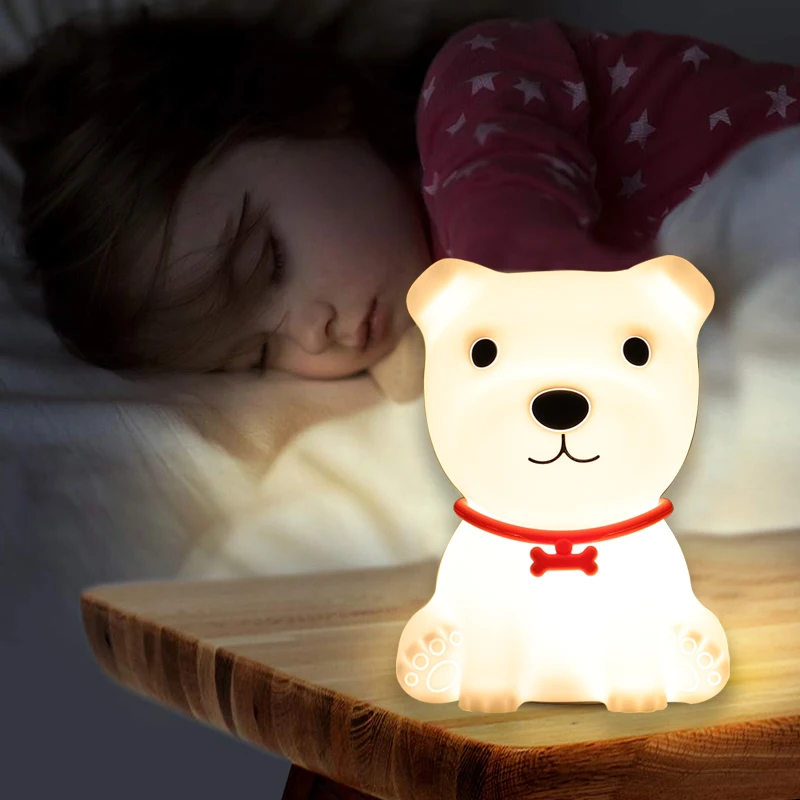 

Kawaii LED Night Light Sensor Lights Lampe Dog Remote Control 16 Colors Table Lamp Bedroom Decoration Veilleuse Baby Kids Gifts