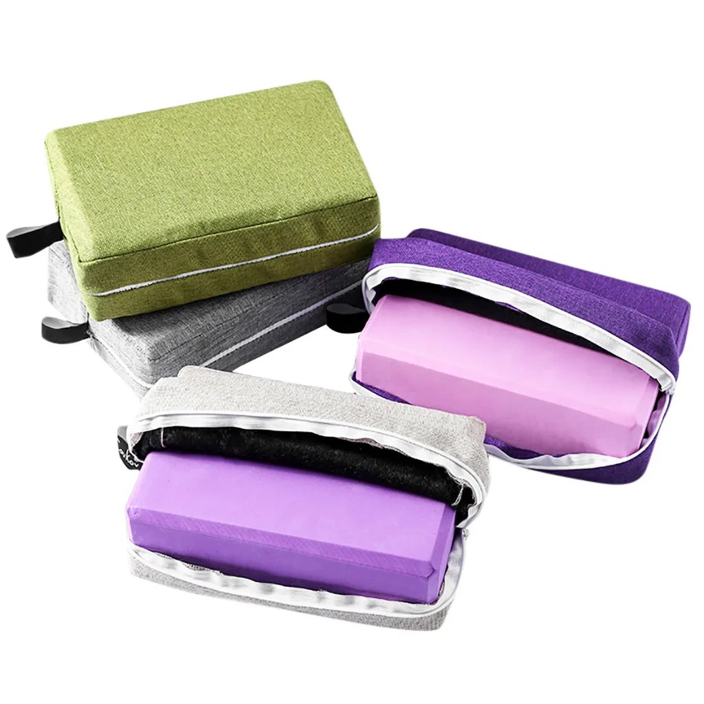 Полиэстер Йога блок крышки Фитнес Крышка блока легкий застежки молнии полиэстер