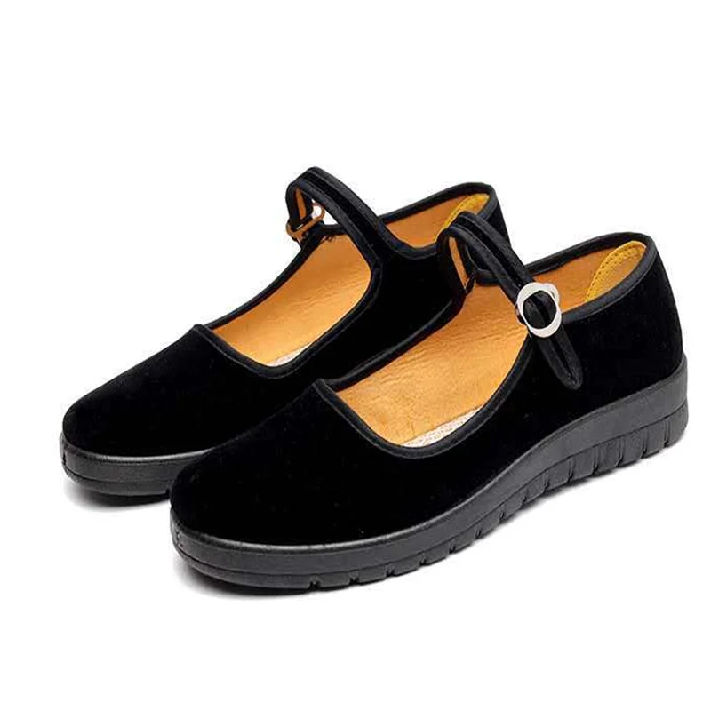 

Black generation old Beijing cloth shoes women's shoes hotel supermarket work single shoes flat soft bottom square dance shoes15