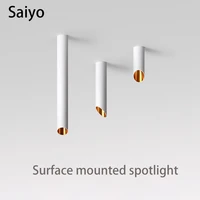 saiyo led spotlights surface mounted downlight white black aluminum long cob lamp 7w 12w for home store kitchen indoor lightin