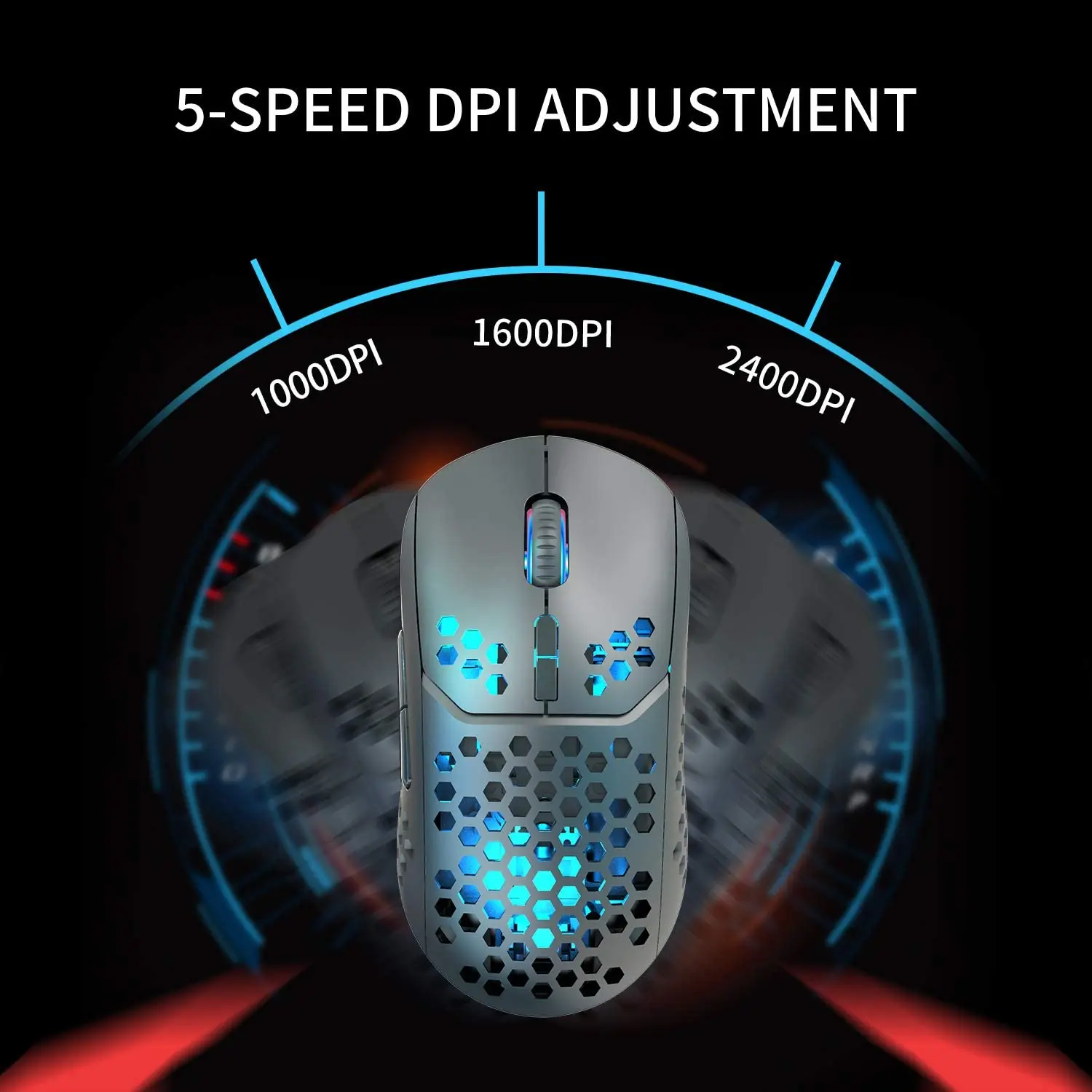 Мышь Беспроводная игровая с Цветной подсветкой 2400DPI | Компьютеры и офис