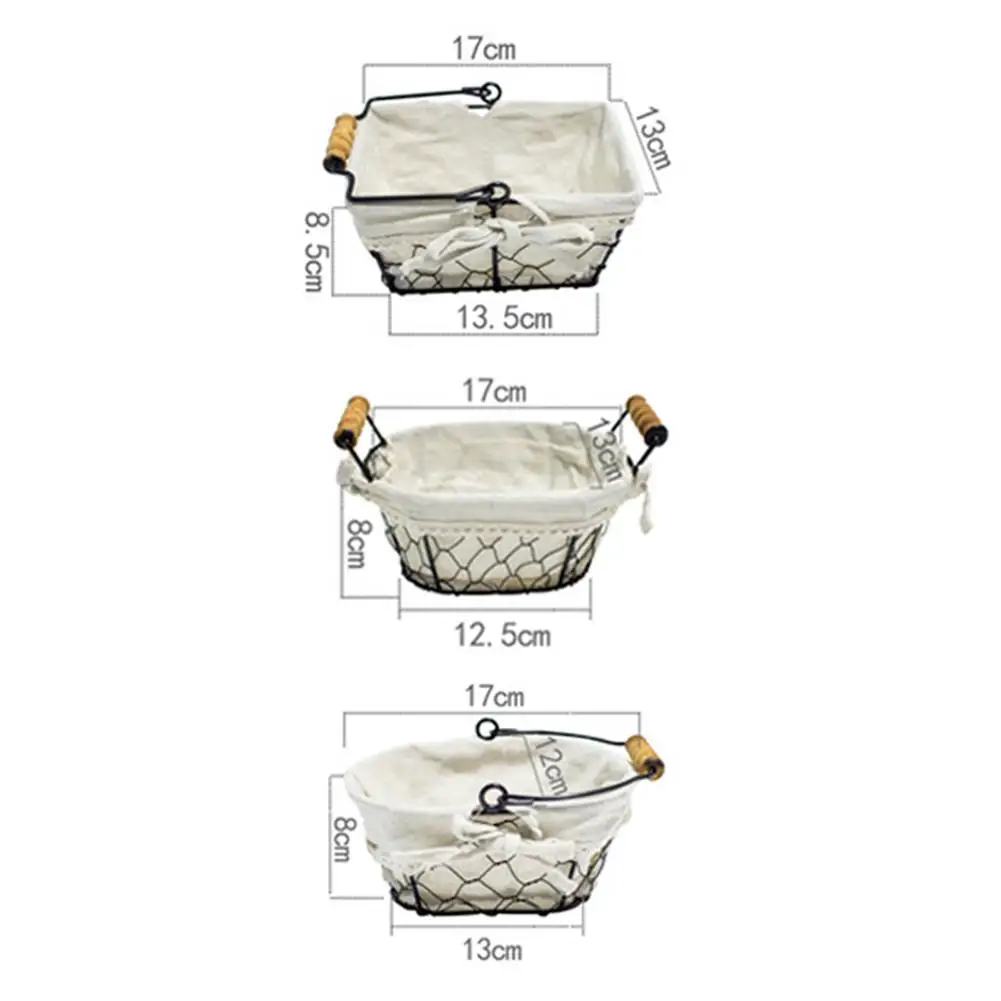 Железная художественная проволочная корзина для хранения мелочей Настольный