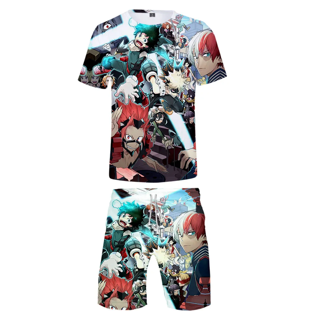 BOKU NO HERO манга 3D дизайн аниме мужской костюм из двух частей удобный и повседневный