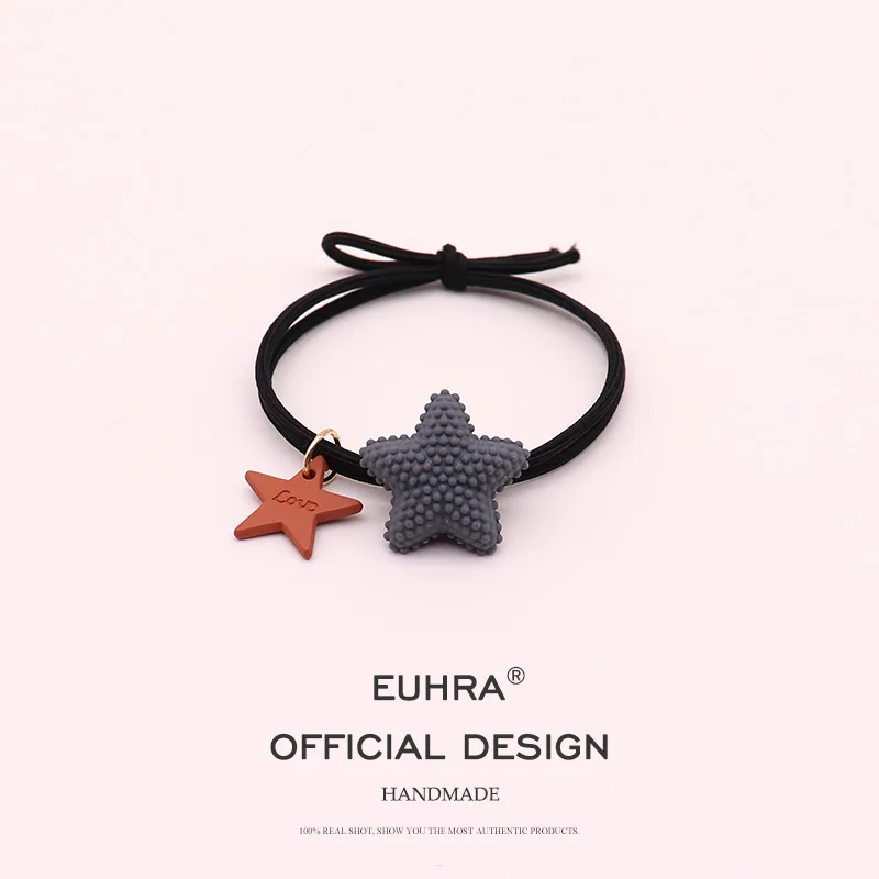EUHRA 5 цветов Bump Star Pentagram с биркой эластичные резинки для волос женская лента для волос Детские аксессуары для волос резинка