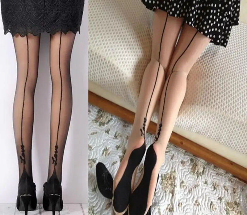 Популярные женские чулки с надписью Love эротические колготки сексуальное дамское