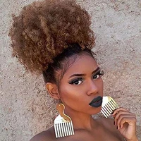 afro puff hair bun chignon synthetic short afro kinky drawstring ponytail clip in hair extensions on puff hair bun accessories