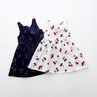 brand baby girl printed cherry dress kids clothing sleeveless dresses for girls daily holiday cheap floral clothes