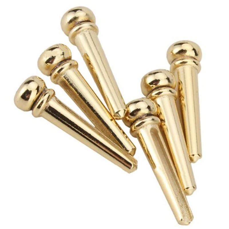 

6PCS Guitar Brass Bridge Pins Saddle Nut Replacement Parts for Acoustic Guitar