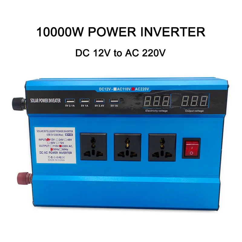6000 Вт 10000 Вт 4USB DC 12 В в AC 220 В портативный автомобильный инвертор зарядное устройство адаптер конвертер DC 12 В AC 220 Модифицированная синусоида