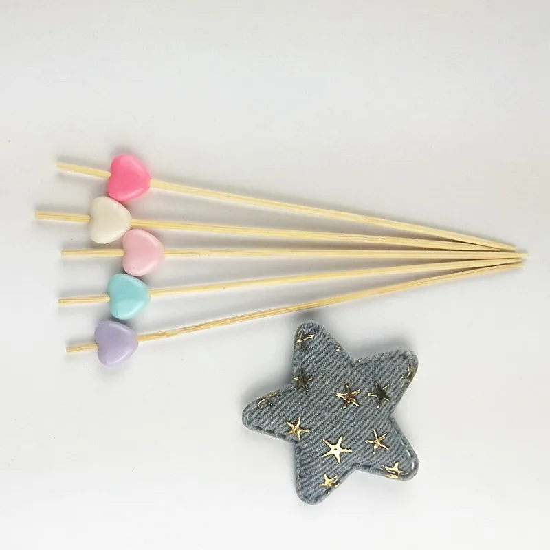 100 шт. 12 см бант бабочка бамбук Палочки буфет с зелеными листьями фрукт для кекса