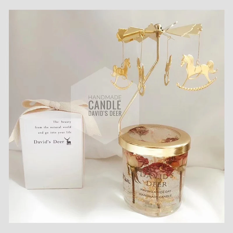 Ручной работы сухоцветов прозрачные воск Подарочная коробка парфюмерный