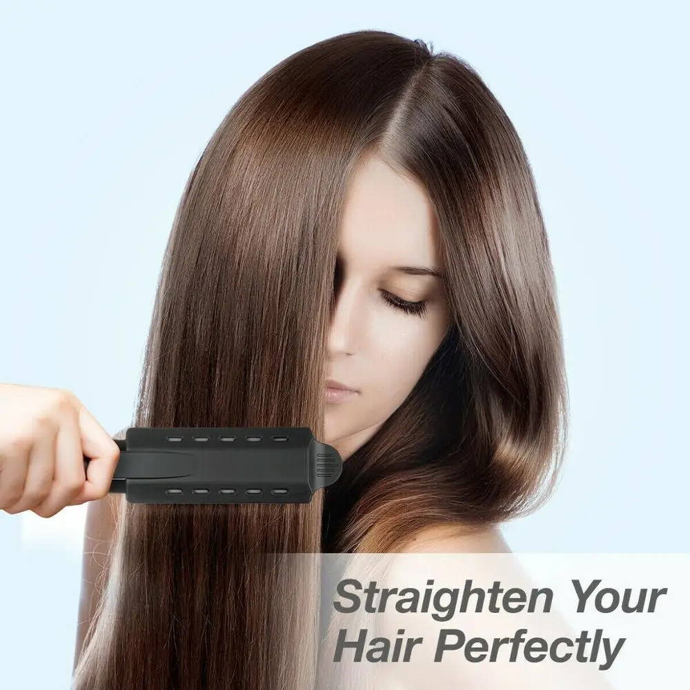 

Professional Steam Hair Straightener Kit Salon Steam Ionic Flat Iron Straightening Styler Ceramic Tourmaline Straightener