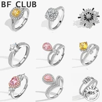 925 sterling silver rings for women snow zircon shape vintage wedding trendy jewelry large adjustable antique anillos