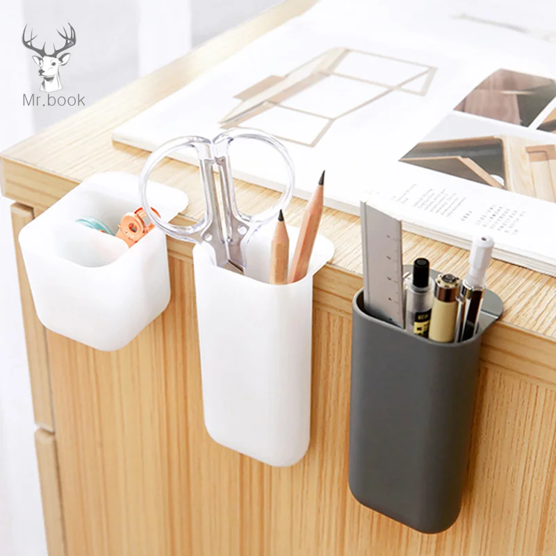 

Creative pasteable pen holder desktop pen storage boxes pencil organizer office pen articles various storage school stationery