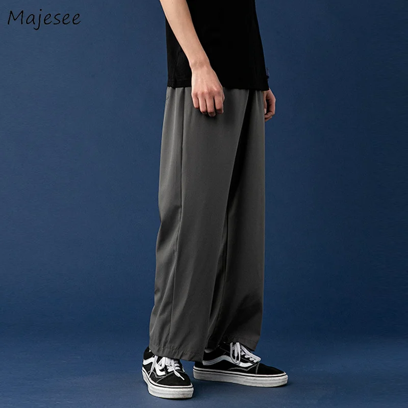 

Брюки мужские повседневные, однотонные универсальные прямые стильные брюки с эластичным поясом, в стиле ретро, в японском стиле