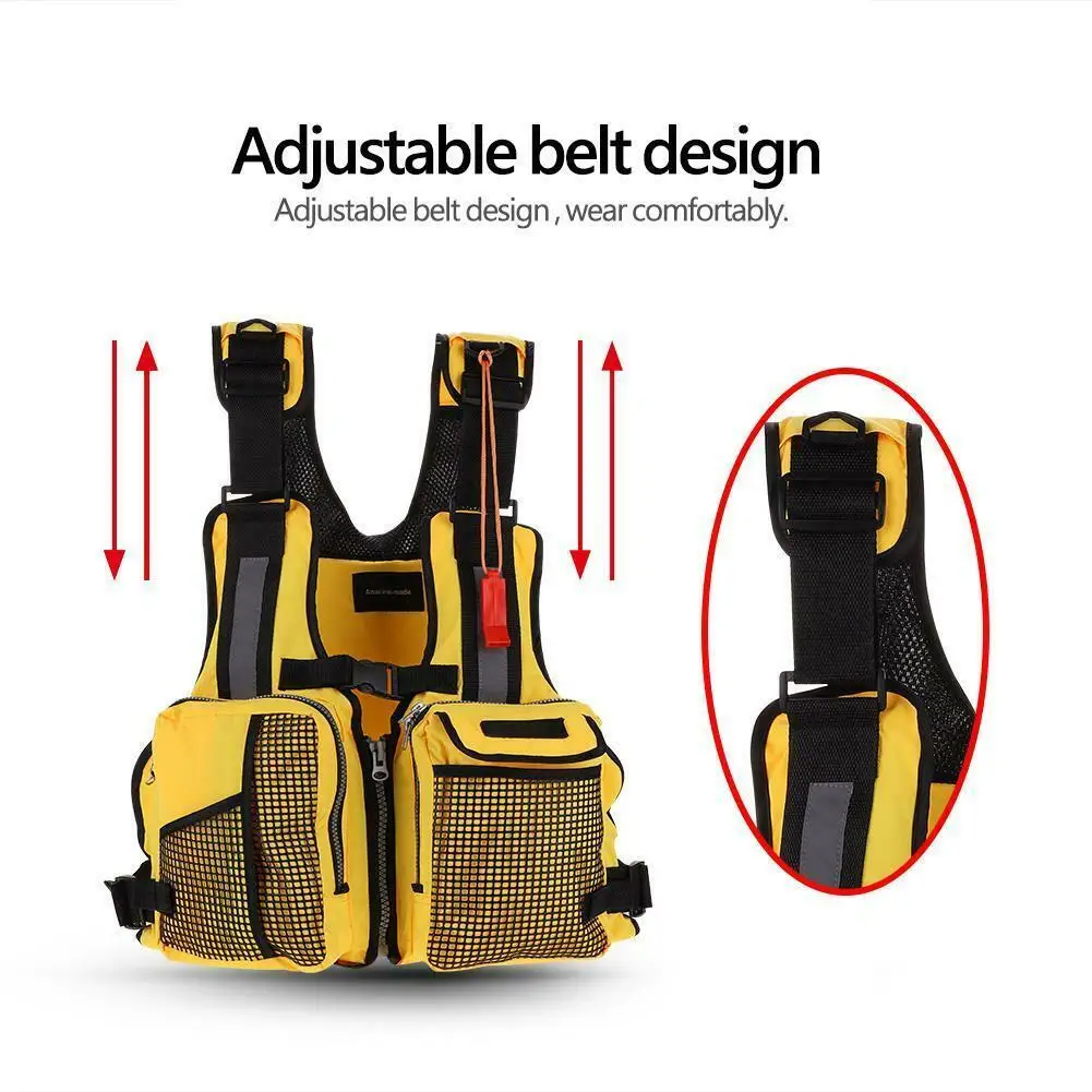 

Life Jacket Vest Outdoor Rafting Life Jacket for Swimming Snorkeling Wear Fishing Professional Drifting Canoe Adjustable Adult