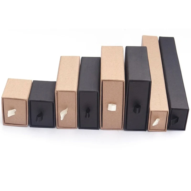 70 шт./лот шкатулки для ювелирных изделий Подарочная коробка из крафт-бумаги колец