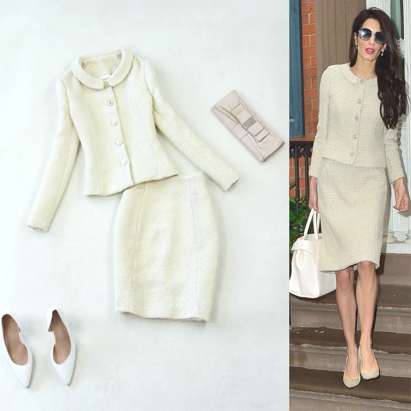 Женский костюм с юбкой офисная одежда блейзер формальный Топ розовый бежевый