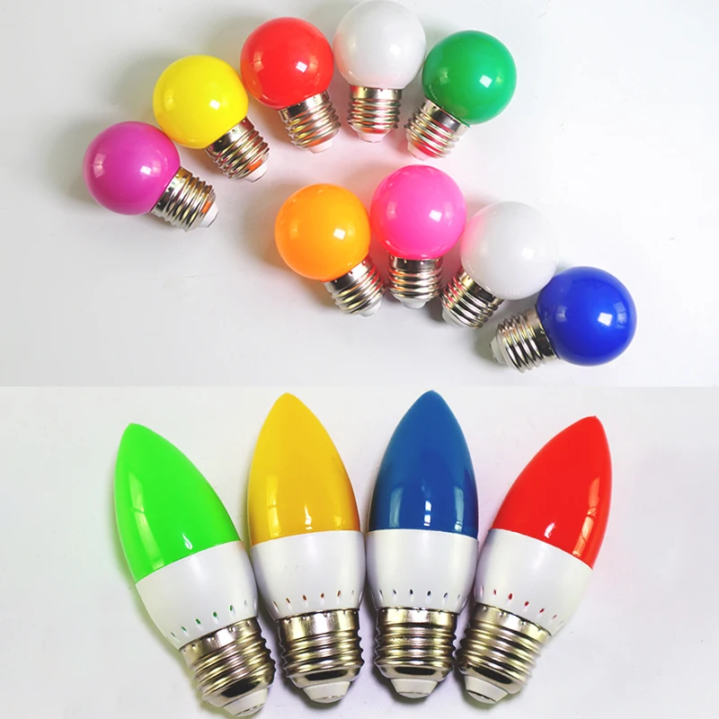 10 шт. светодиодный светильник E14 E27 3 Вт G45 C35 RGB цветной SMD 2835 AC 220 В 240 | Лампы и