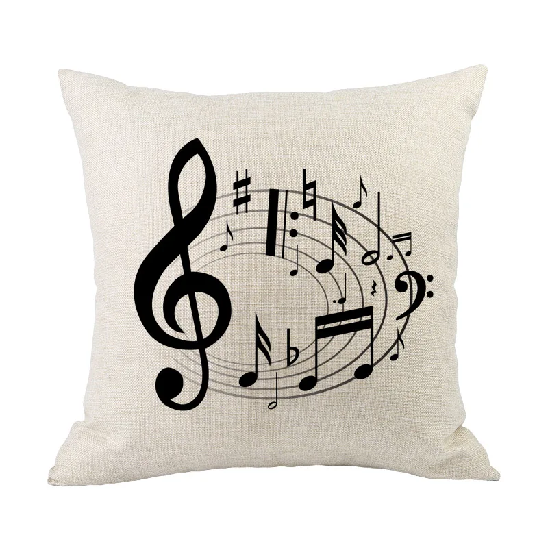 Креативный чехол для подушки с изображением музыкальных нот наволочка пианино