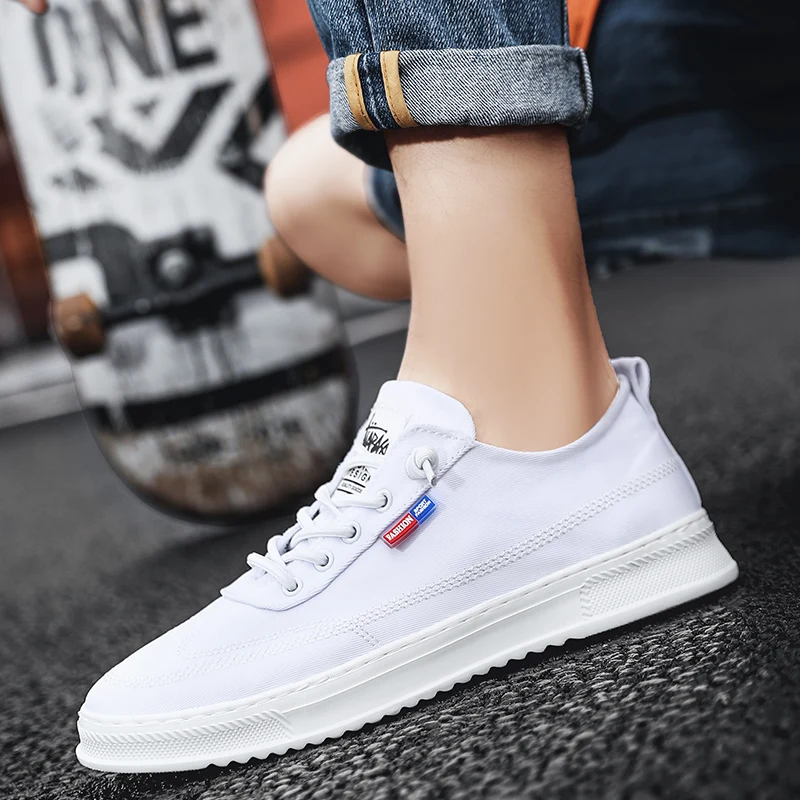 

Man Shoes Summer 2018 Men Shoes Canvas Mens Casual White Style Sapato Masculino Slip On Outdoor Breathable Anti-slip For Leisure