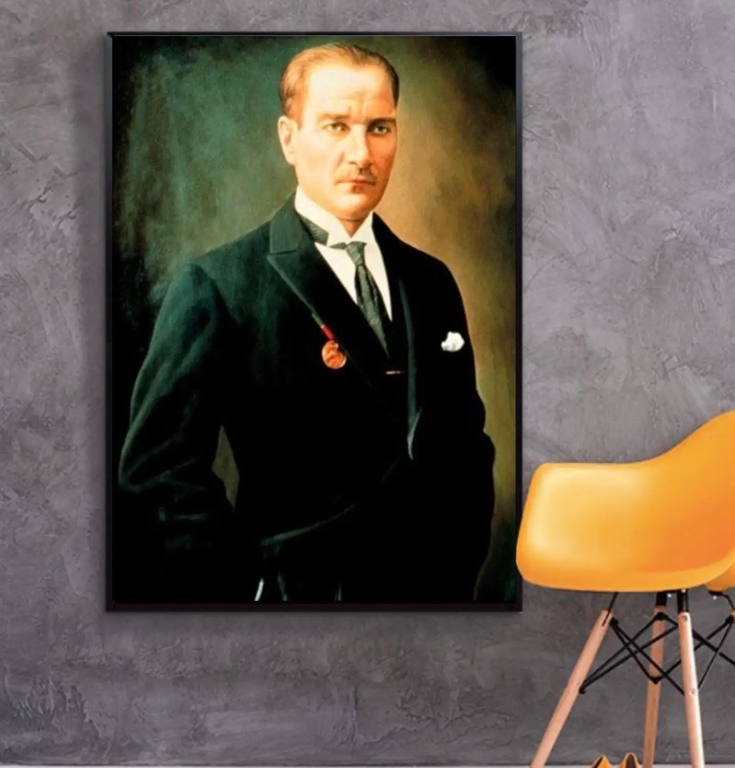 Стандартный портрет Mustafa kemale Ataturk турецкий лидер декоративный постер настенный холст стикер декор домашнего бара подарок