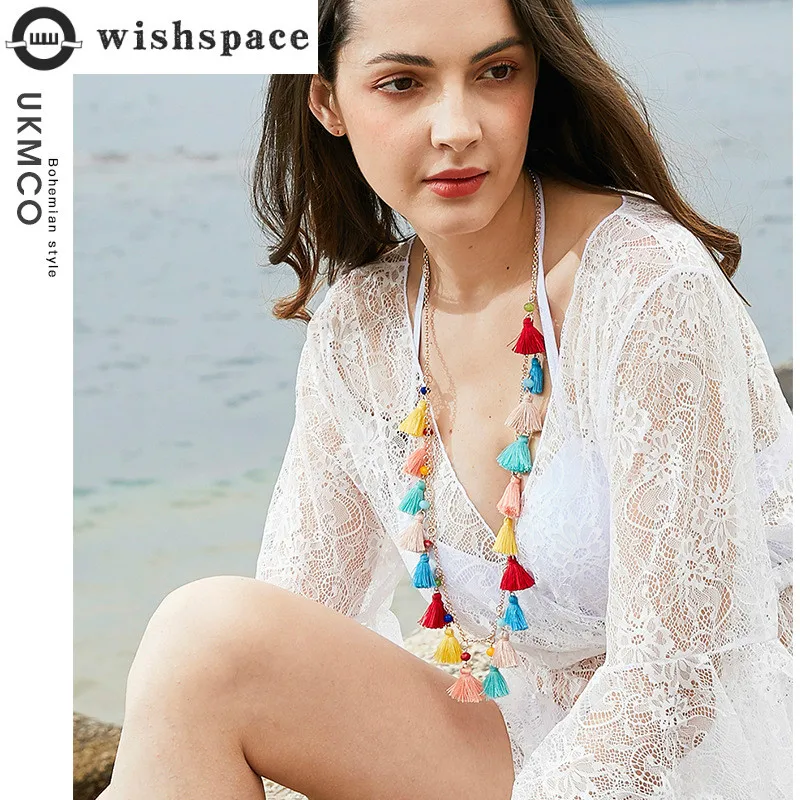 Wishspace богемный Национальный Ветер кисточка свитер цепь ювелирные аксессуары