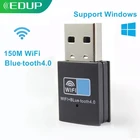 USB Wi-Fi адаптер EDUP, 150 Мбитс, синий зуб, 4,0, 802, 11n, беспроводной USB-ключ, сетевая карта, приемник для настольного ПК, ноутбука, Windows, Linux