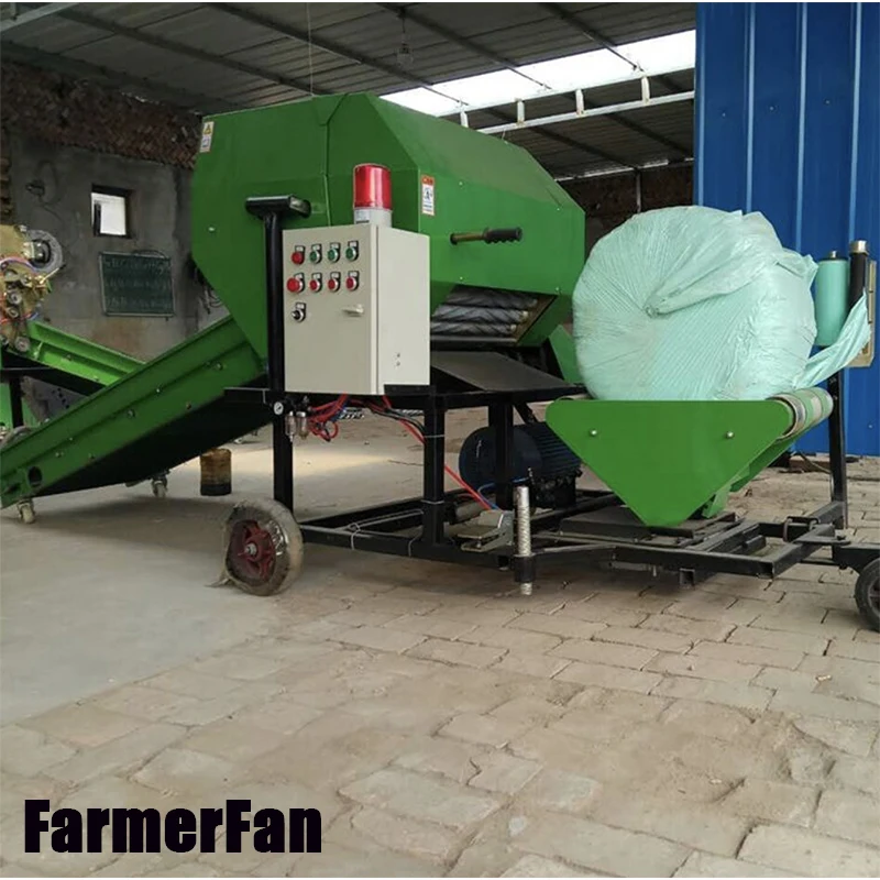 Factory sales agricultural silage automatic bundling and filming machine corn straw dry and wet dual-purpose baler