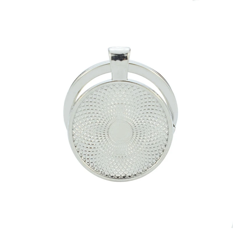 Пустой двусторонний брелок для ключей стеклянный Брелок 25 мм с кабошоном