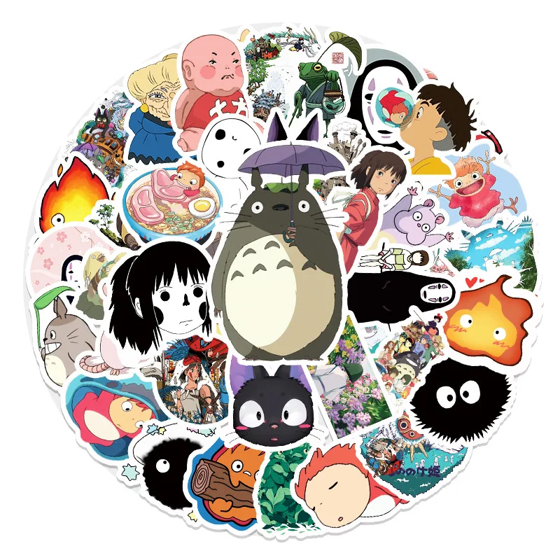 

10 / 30 / 50 Japanese Animation Hayao Miyazaki Animation Sticker Graffiti Decoration Waterproof Sticker Wholesale