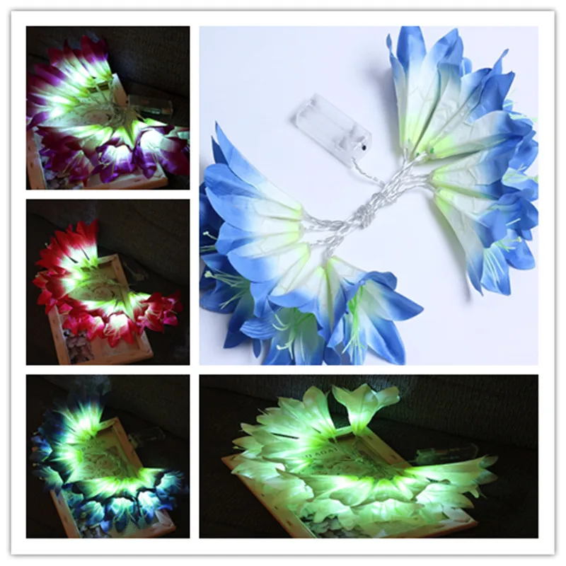 

10 Led light string Simulation Lily Christmas Decoration Light String Wedding Decoration Light String Wedding Lily Night Light