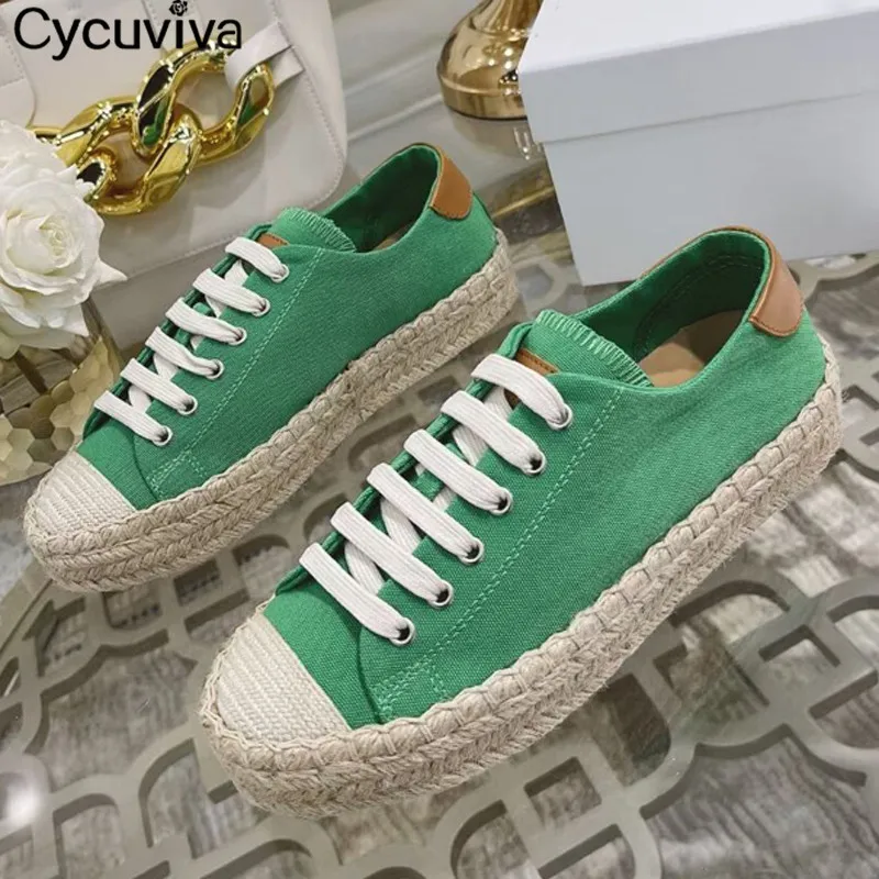 Женские холщовые туфли со шнуровкой и круглым носком | Обувь