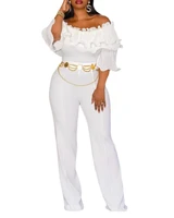 white jumpsuit african clothes for women 2021 summer african clothes dashiki evening party plus size clothing