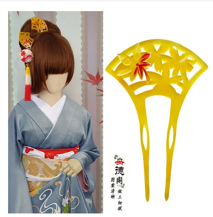 Японский Стиль гейш Юката в виде кленового листа полая заколка канзаши Косплэй