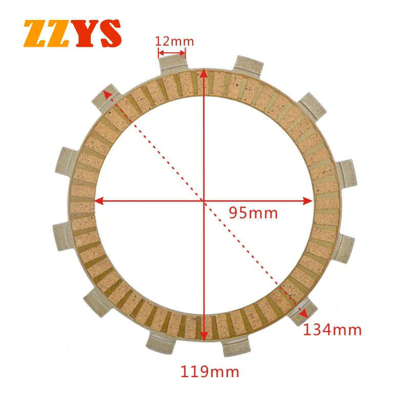 

134X119X95X3mm 250CC Motorcycle Paper based Clutch Friction Plate Kit For Kawasaki KLX250 KLX 250