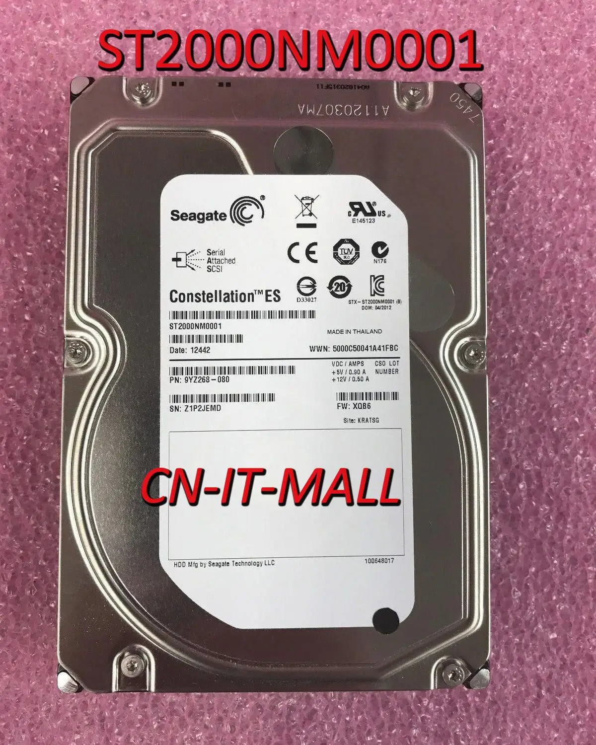 Внутренний жесткий диск Seagate Constellation ES ST2000NM0001 2 ТБ 7200 об/мин 64 МБ кэш SAS 6 ГБ/сек. 3 5