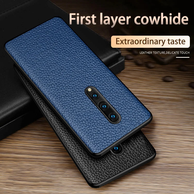Чехол для телефона Oneplus 7T Pro 7 8 6 6T из воловьей кожи с текстурой личи чехол