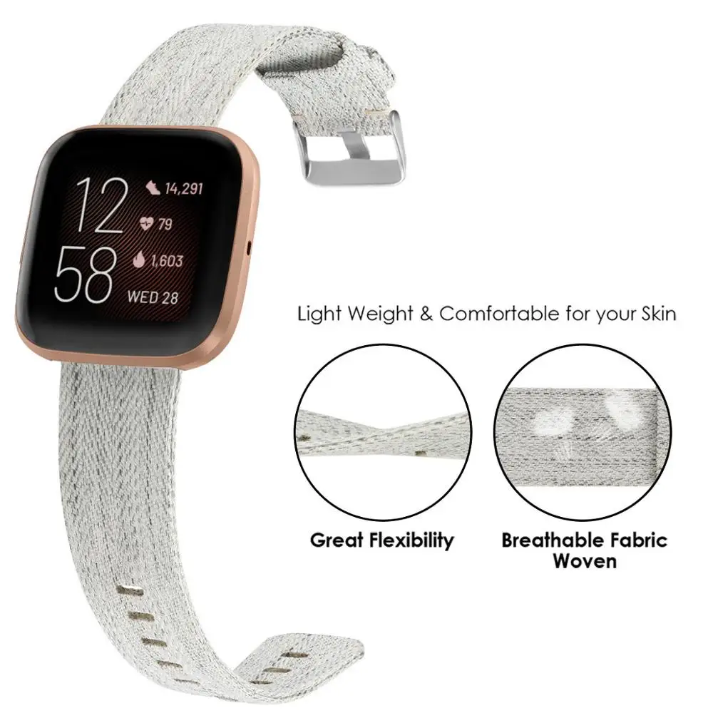 Холщовый ремешок на запястье для умных часов Fitbit Versa 2 спортивный браслет Fit bit Versa2