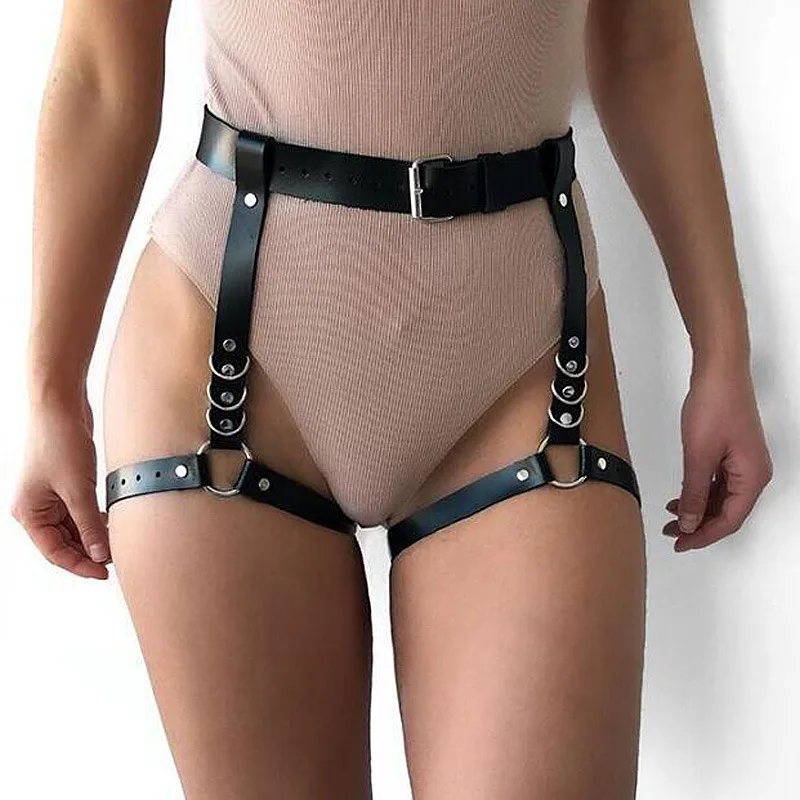 

Sexy Women Harness Waist Belt PU Leather Garters O-Ring Waistband Punk Strap Band Leg Belt Club Party Appeal Accessories