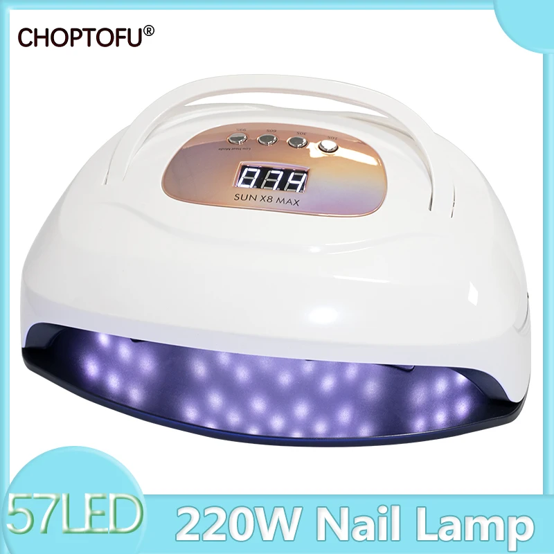 

SUN X8 Max Large Space Nail Dryer Powerful 220W 57LED UV Lamp Upgrade Quick Dry Nail Lamp Professional Lamp For Drying Nails