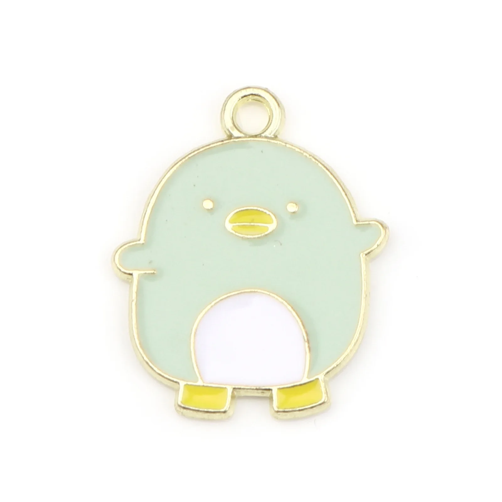 

20 PCs Kawaii Cute Animal Charms Dinosaur Chicken Duck Beer Animal Gold Plated Multicolor Enamel Pendants For Necklace Handmade
