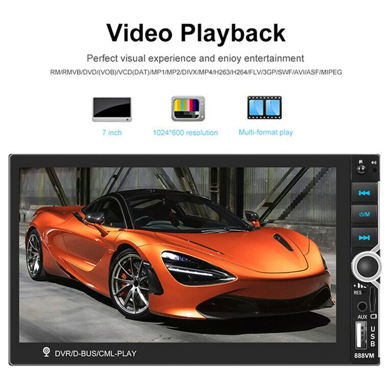 

HD for Car MP5 Player Bluetooth Audio AUX USB Player with Intelligent Voice Driving Recorder