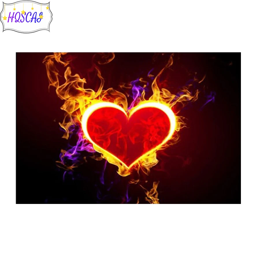 

Diamond Painting Love flame Cross Stitch Kit Full Drill Embroidery Mosaic Picture Of Rhinestones Gift Home Decor Valentines Gift