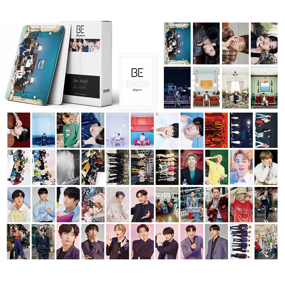 54 шт./кор. Kpop быть новым альбом ЛОМО карта Suga Jimin Jungkook Jin V Jhope RM картина Маленькая